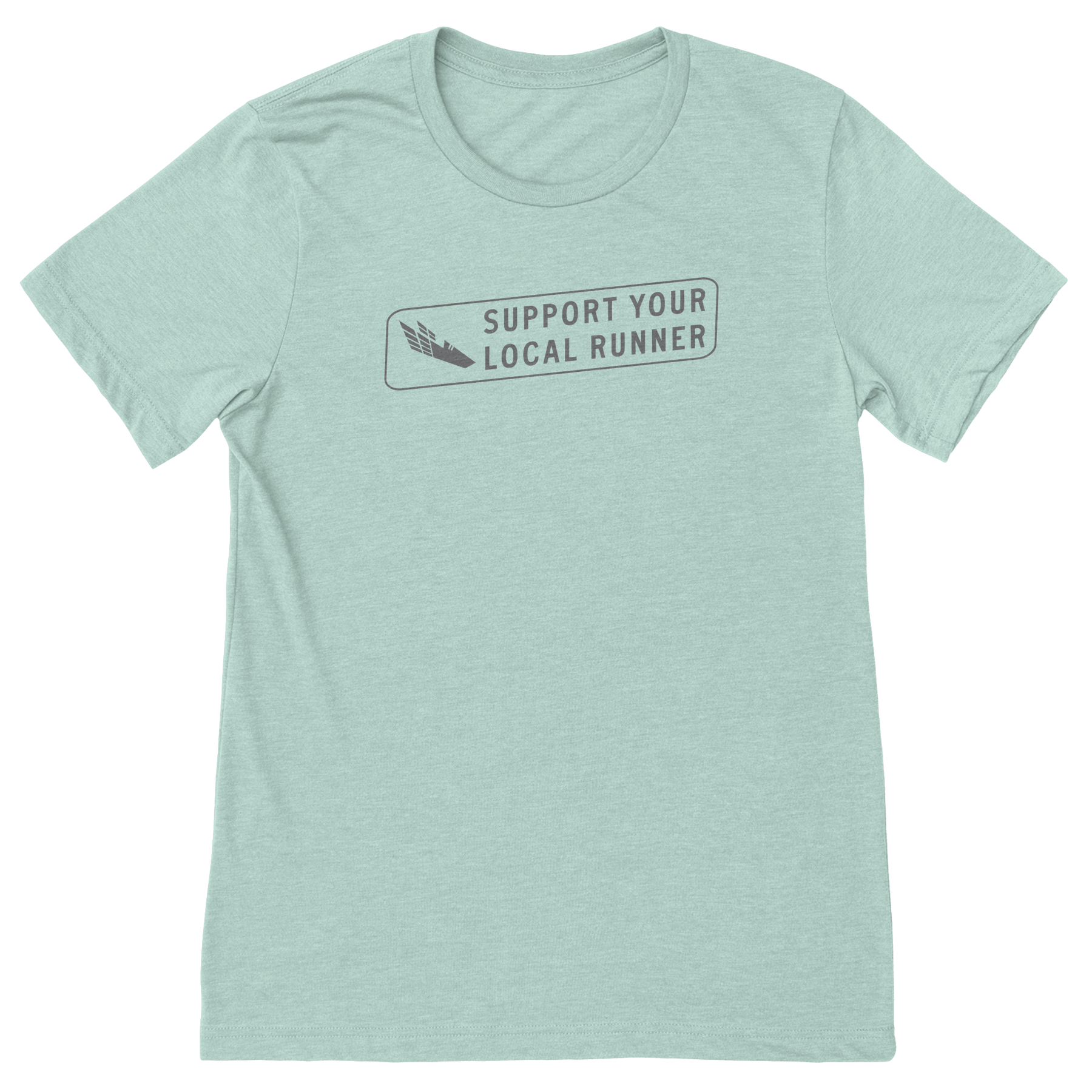 Heathered Tee STR - Support Your Local Runner - Bakline