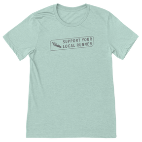 Heathered Tee STR - Support Your Local Runner - Bakline